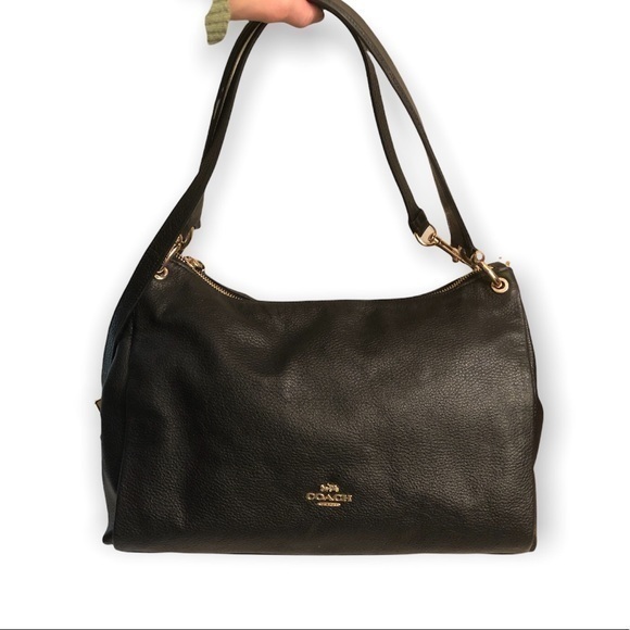 Coach Black Leather Mia Shoulder Bag Convertible Crossbody